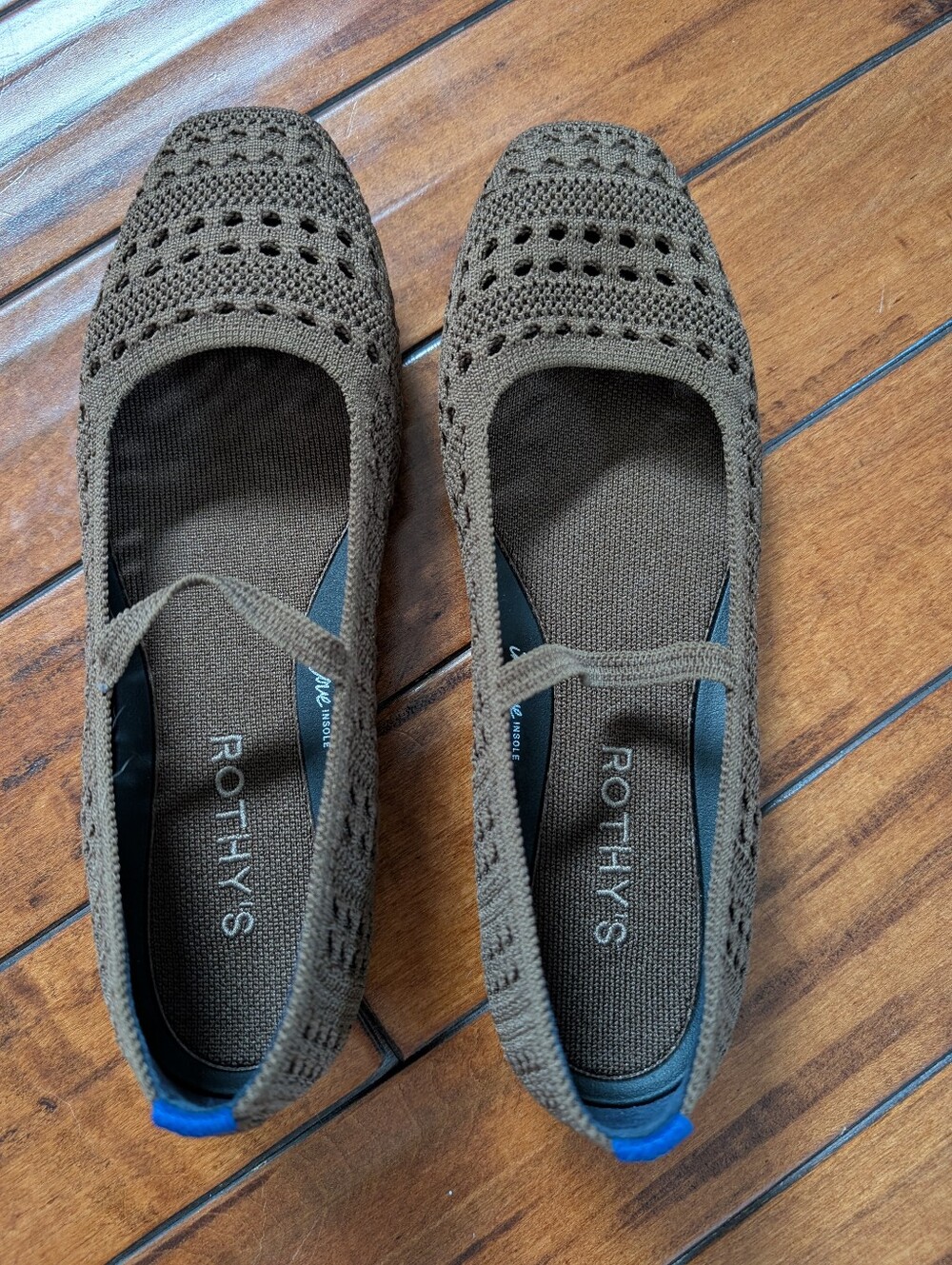 Rothys Woven Brown Mary Jane Flats